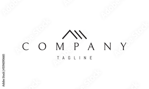 A vector logo featuring an abstract image minimalist rooftops forming a clean and modern silhouette symbolizing home, community, and shelter.