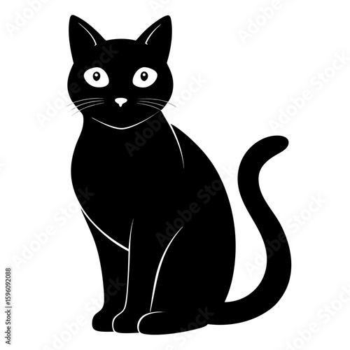 Wallpaper Mural Minimal Cat Pose Silhouette Torontodigital.ca