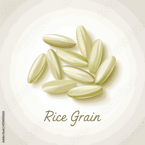 Close up of a pile of uncooked rice grains on a textured background