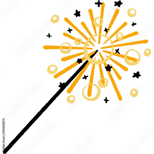 Festive Sparkler Illustration Celebration of Fun, Joy, and Whimsy with Holiday Cheer