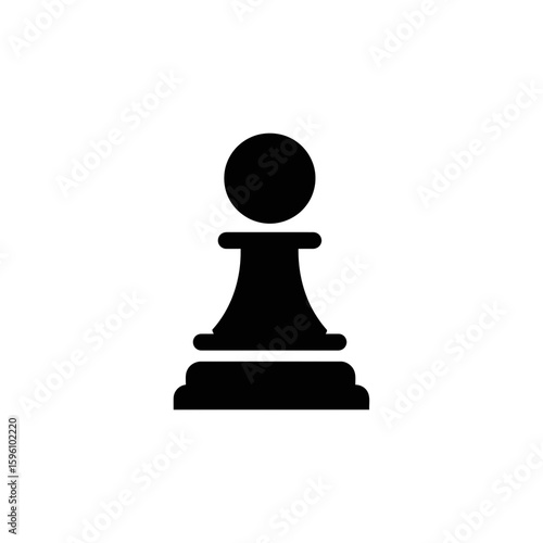 A simple black and white illustration of a single chess pawn.
