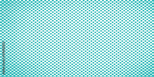 A metal grid provides a structured background, interwoven with an abstract blue and dots