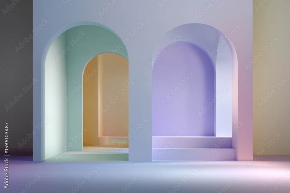 Fototapeta premium Soft pastel studio backdrop with subtle gradient and gentle lighting