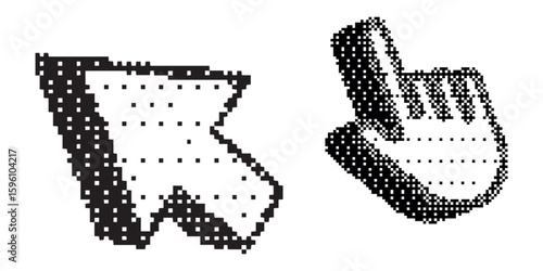 hand cursor hand drawn vector illustration