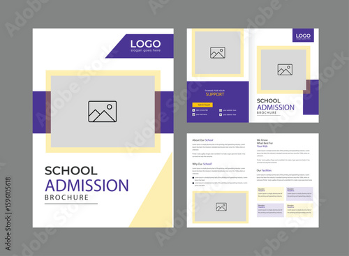 School admission brochure template banner design. back to school social media post banner design set. Back to school admission promotion banner. school admission template for social media ad.