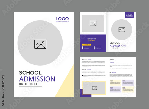 School admission brochure template banner design. back to school social media post banner design set. Back to school admission promotion banner. school admission template for social media ad.