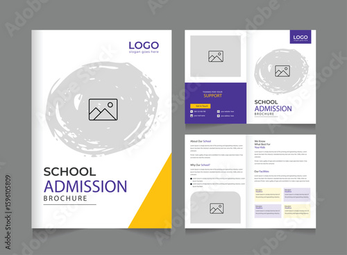 School admission brochure template banner design. back to school social media post banner design set. Back to school admission promotion banner. school admission template for social media ad.