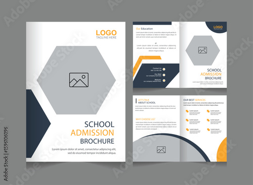 School admission brochure template banner design. back to school social media post banner design set. Back to school admission promotion banner. school admission template for social media ad.