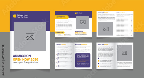 School admission brochure template banner design. back to school social media post banner design set. Back to school admission promotion banner. school admission template for social media ad.