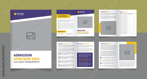 School admission brochure template banner design. back to school social media post banner design set. Back to school admission promotion banner. school admission template for social media ad.