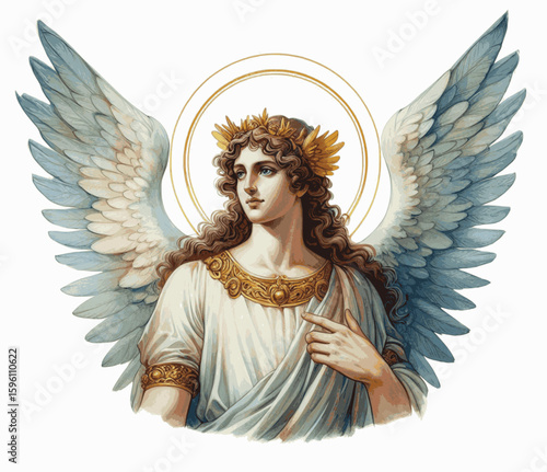 Seraphim's Sigh: Angel isolated watercolor vector illustration svg