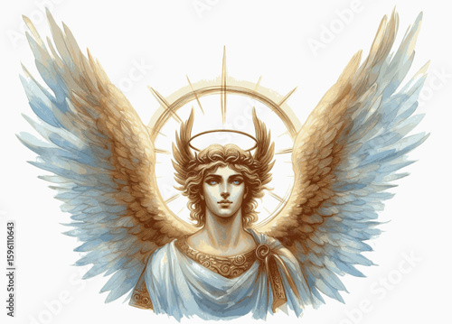 Ethereal Nymph: Angel isolated watercolor vector illustration svg