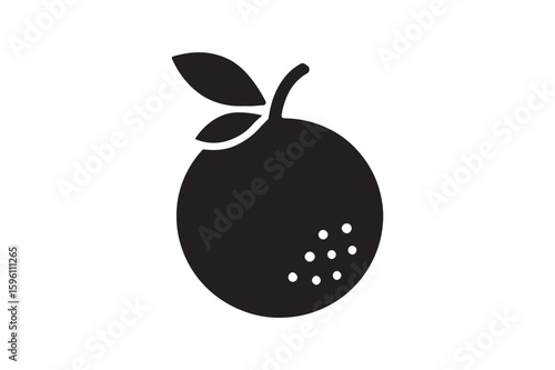 mandarin orange icon silhouette vector with white background