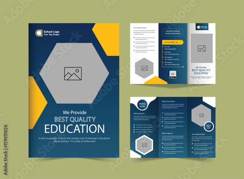 School admission brochure template banner design. back to school social media post banner design set. Back to school admission promotion banner. school admission template for social media ad.