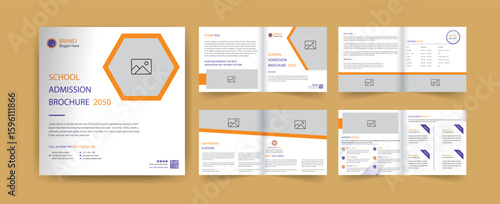 School admission brochure template banner design. back to school social media post banner design set. Back to school admission promotion banner. school admission template for social media ad.