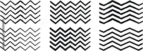 Waves line and wavy zigzag pattern lines. Vector black underlines, Geometric decoration element. smooth end squiggly horizontal, squiggles on white background.