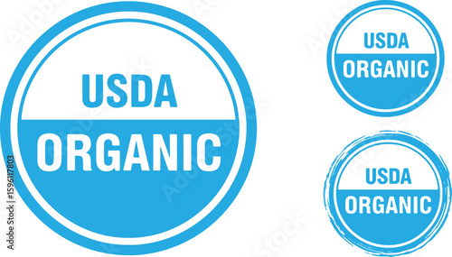 Usda organic certification seals stamp blue, usda organic, certification, seal, stamp, blue, white, agriculture, food, organic farming, natural, healthy, government, regulation, label, emblem, badge, 