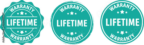 Teal lifetime warranty badges seal guarantee, warranty, lifetime, badge, seal, guarantee, assurance, protection, certification, endorsement, quality, trust, reliability, service, product, commitment, 