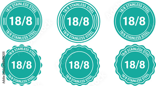 Teal circular emblems stainless steel white, emblem, circular, teal, white, stainless steel, material, quality, certification, graphic design, label, badge, seal, metal, alloy, composition, durable, s