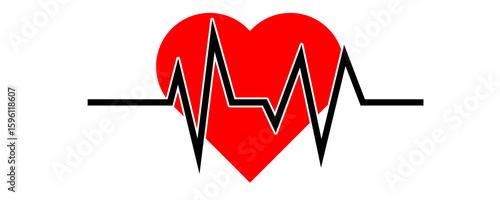 Heart beat line vector icon. Heartbeat medical sign, ecg or ekg symbol, electrocardiogram test