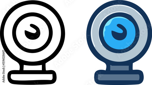 Simple Web Camera Icon in Outline Style.
