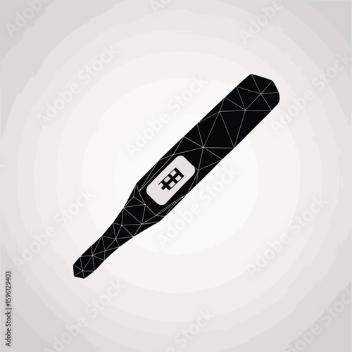 Geometric low poly style pregnancy test with positive result, modern design for healthcare and family planning concepts, suitable for medical and lifestyle themes