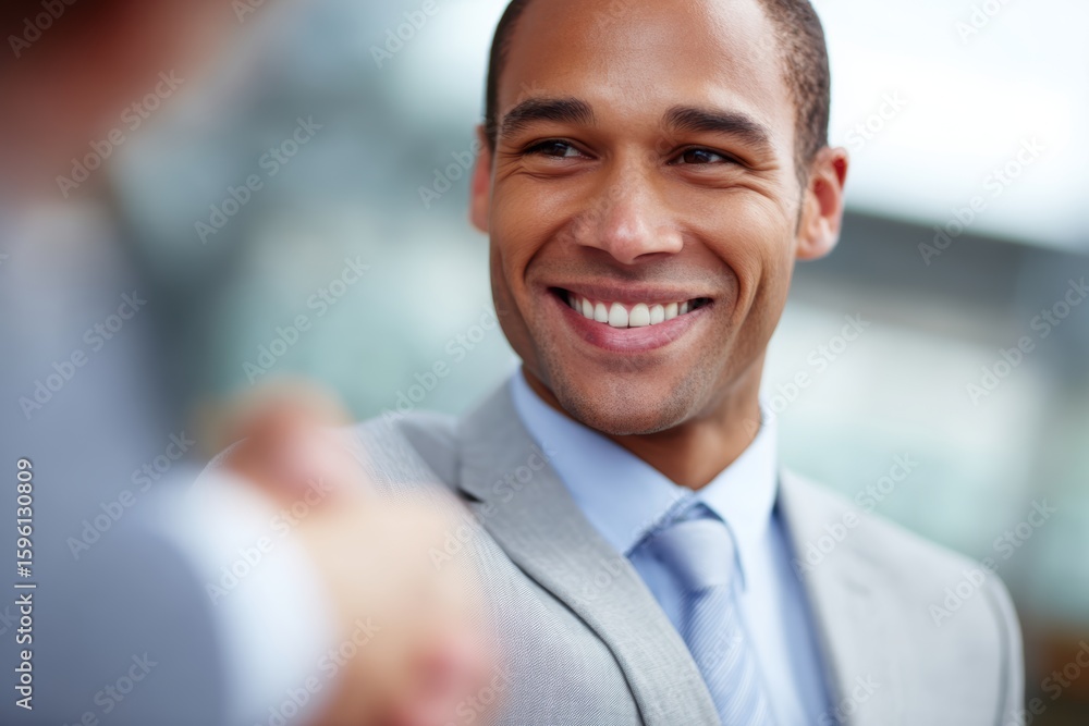 Businessman shaking hands during successful business meeting Businessman shaking hands during successful business meeting