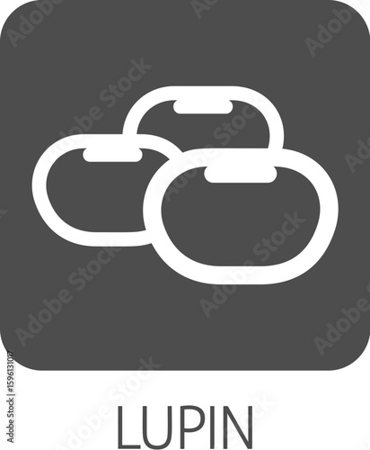 A lupin bean legume food icon concept. Possibly an icon for the mustard allergen or allergy.