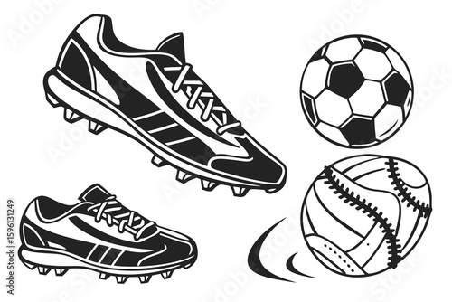 football boots and ball