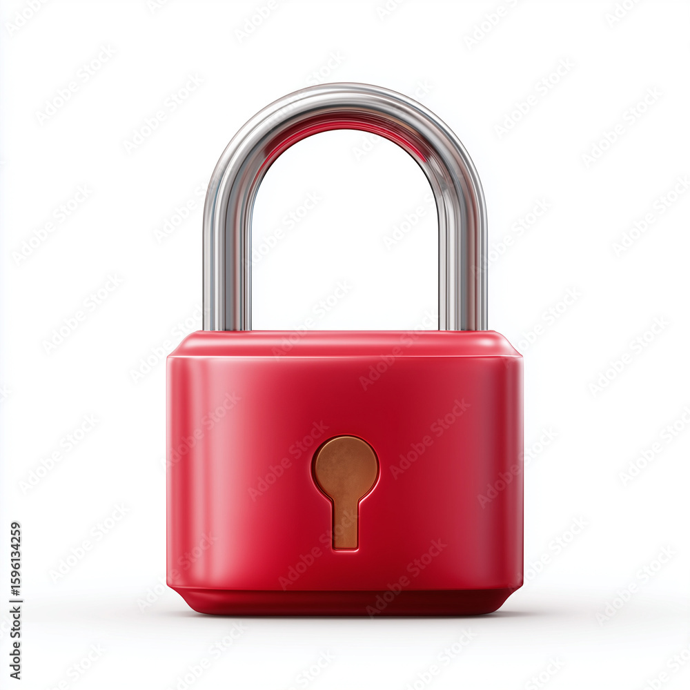 Naklejka premium Minimal Lock Icon - Security Indicator Clean padlock symbol for representing secured status in digital interfaces.