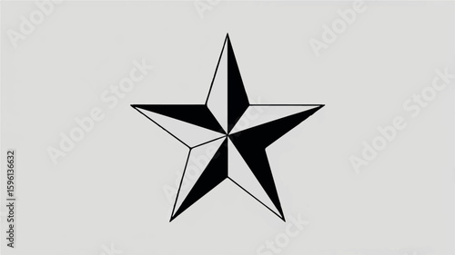 Simple black star silhouette on a clean white background for graphic design