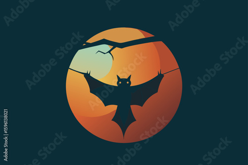 Mystical cauldron in a spooky forest clearing vector illustration