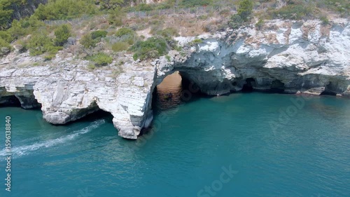 Aerial View of Gargano Coast between Mattinata and Vieste