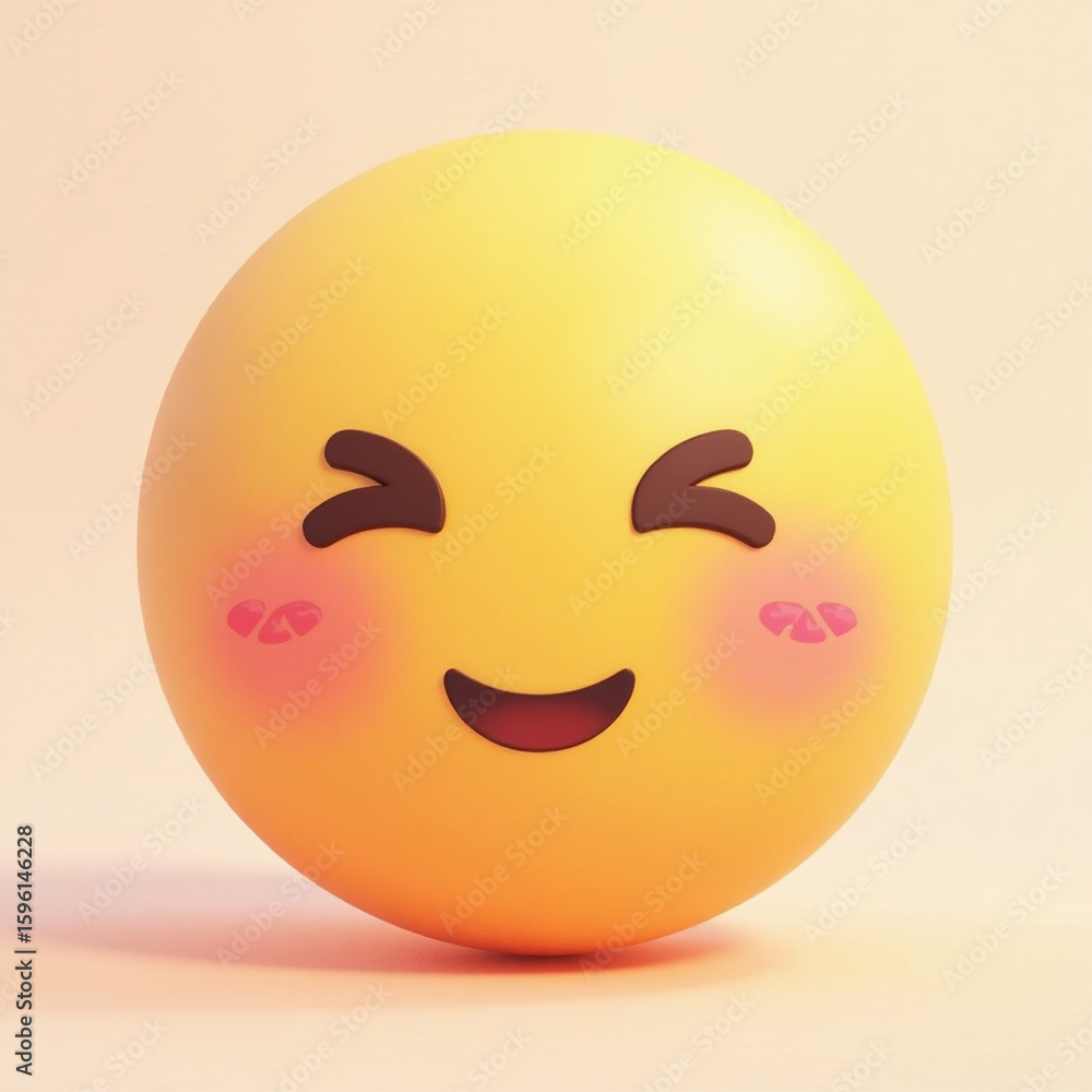 Fototapeta premium 3d smiley face with smile