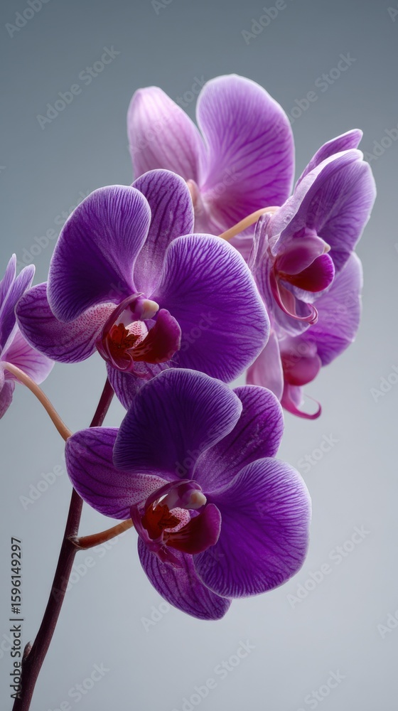 Beautiful close-up of vibrant purple orchids with detailed petals and natural background perfect for floral and nature themes Beautiful close-up of vibrant purple orchids with detailed petals and natural background perfect for floral and nature themes