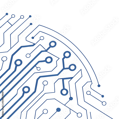 Digital seamless pattern of an electronic circuit board, showcasing microchips and tech lines—a concept for computer hardware design and electrical engineering