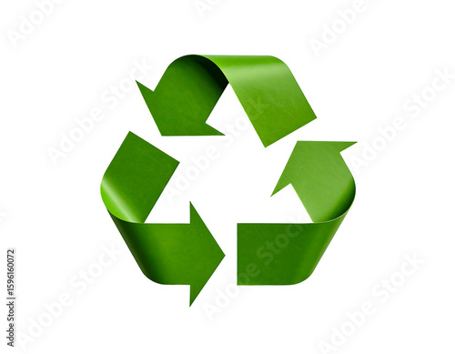 Vibrant green symbol represents global commitment to environmental sustainability and reuse
