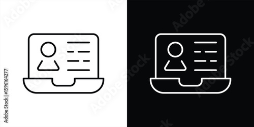 digital identity snapshot icon. contain online profiles, student portals, virtual presence representation thin line style icon symbol sign for your app web. vector illustration