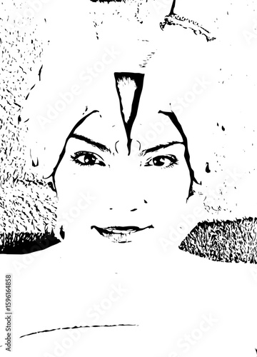 Woman receiving head massage at spa