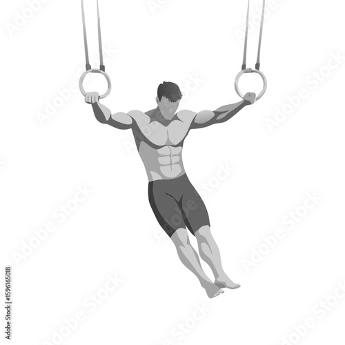 3d man balancing on rope