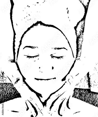 Woman neck massage at spa salon