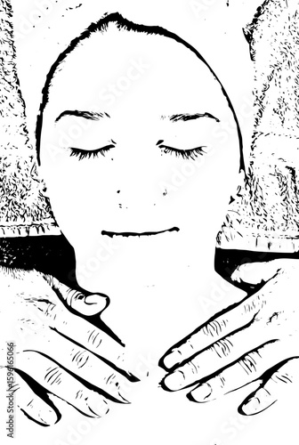 Young woman neck massage at spa salon
