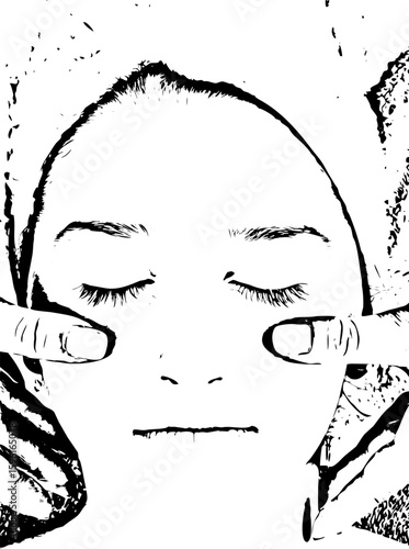 Beauty young woman facial massage