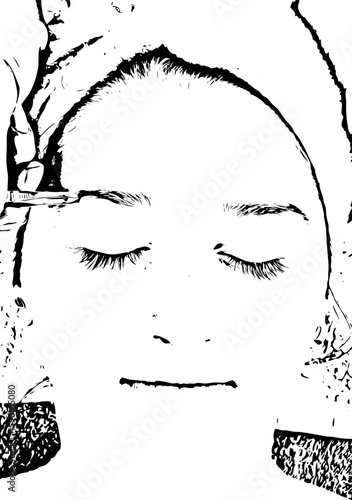 Close up of plucking eyebrow