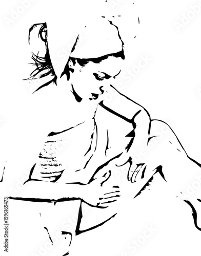 Surprised woman checking cellulite
