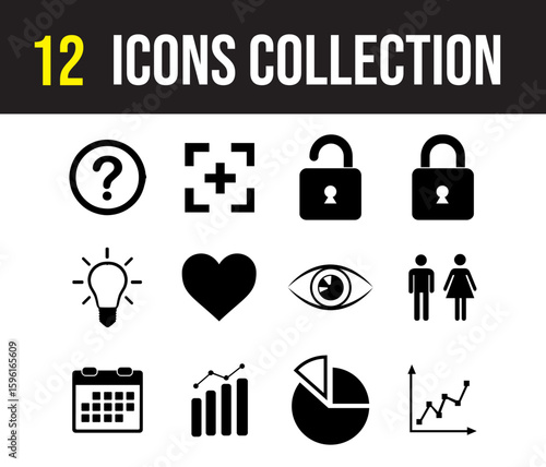12 ICONS COLLECTION vector