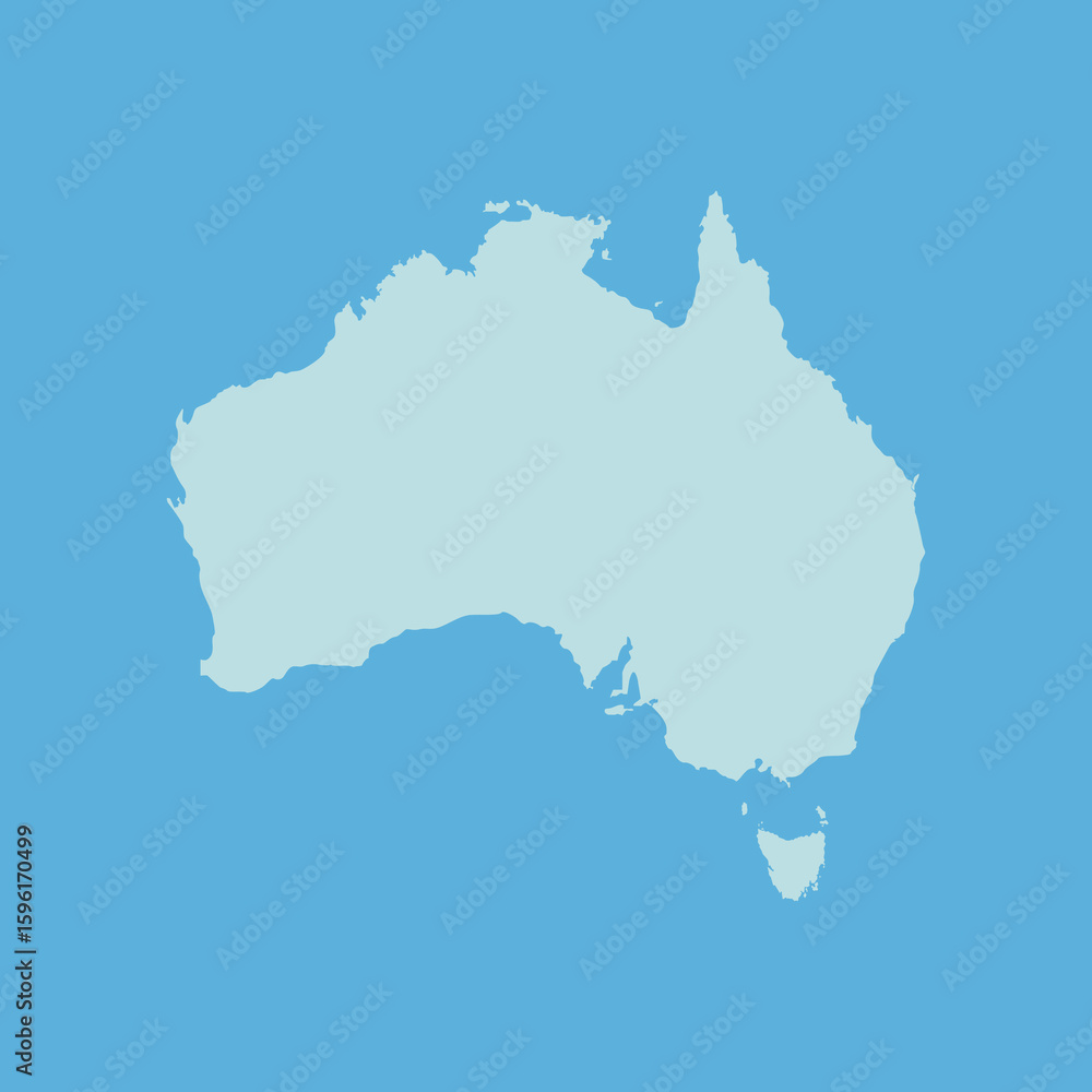 Fototapeta premium australia map design vector illustration on blue background. minimalist and clean geographic map of australian