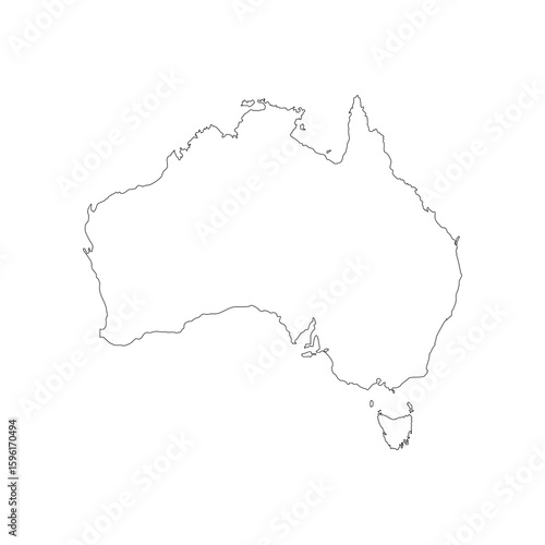 Australia map design vector illustration on white backfround. Australia map concept stroke symbol design. Simple outline drawing Australia map