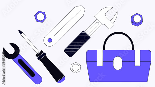 Vector Set of Everyday Tools for Home and Daily Use