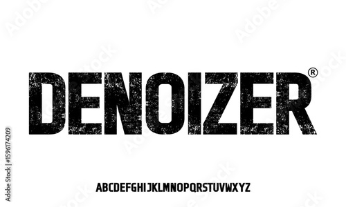 Alphabet Bold Grunge Font. Rustic Font. Distressed Font. Rough Font. Uppercase. Number . For Fashion Brand Sport Film Movie Design .Vector illustration